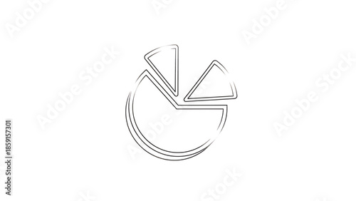 A black and white illustration of a pie chart, segmented into four sections, set against a plain white background. The lines have a slightly textured look