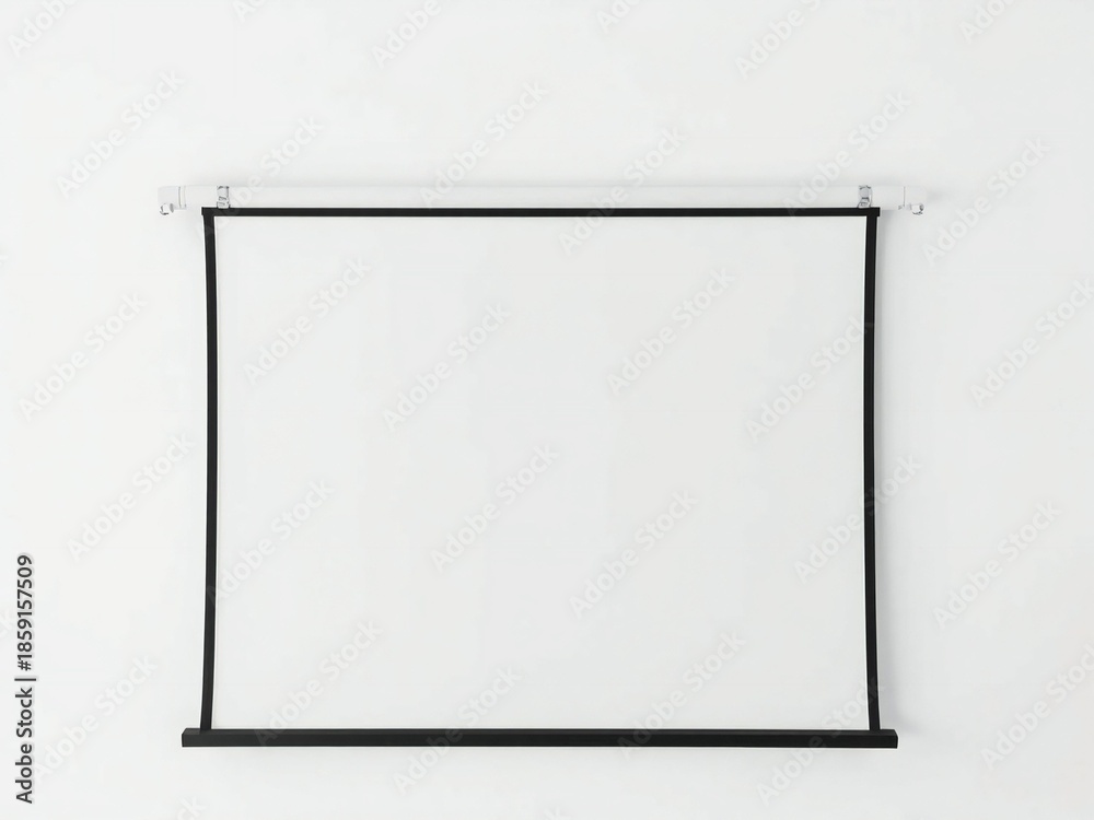 Obraz premium Blank projector screen hanging on wall