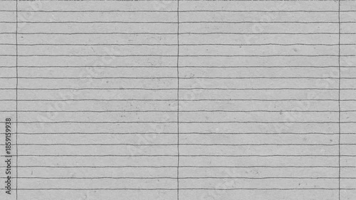 Textured gray paper notebook page with horizontal lines suitable for background and design elements