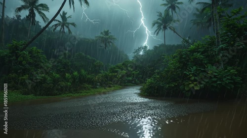 Tropical Rainforest Lightning Storm