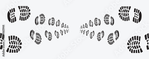 footprint shoe sole tracking path on transparent background, shoe footprint path, modern design