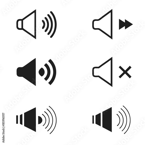 Audio volume control icons