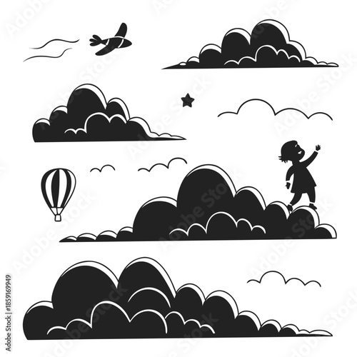 Imaginary cloudscape illustration