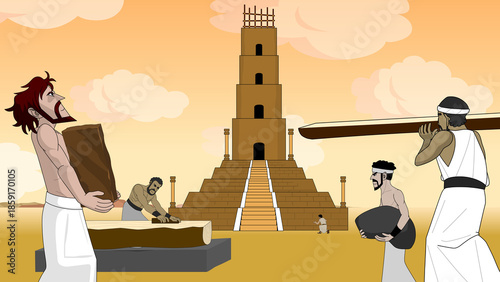 Bilde på lerret Construction of the Tower of Babel