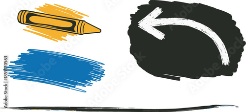 Dynamic hand drawn arrows pointing in all directions, perfect for creative projects or adding a unique touch, communicating concepts, and guiding attention