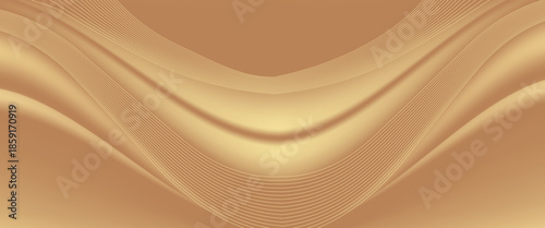 Abstract gold lines background with light effects. vecto. modern