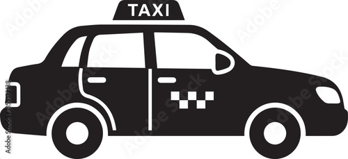 Taxi car vehicle silhouette for passenger urban transportation service