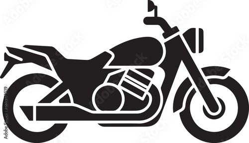 Classic touring motorcycle transport vehicle silhouette isolated side view