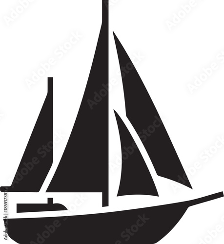 Sailboat on transparent background vector illustration for maritime themes