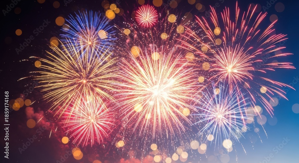 Fototapeta premium Fireworks Display Celebration Night Sky