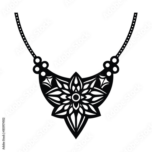 silver patterned necklace jewelry