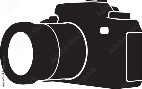 Digital camera single lens reflex dslr isolated black white design