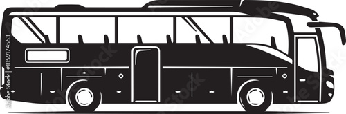 Tourist intercity bus modern passenger transport vector silhouette