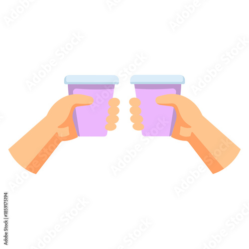 Hands holding cups for a toast