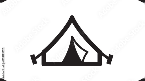 Camping tent in outdoor park recreation activity vector illustration design
