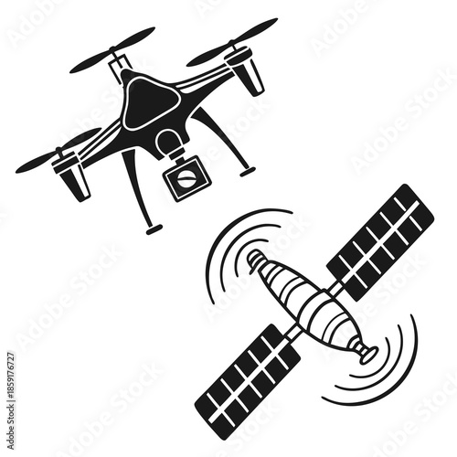 Drone and satellite communication