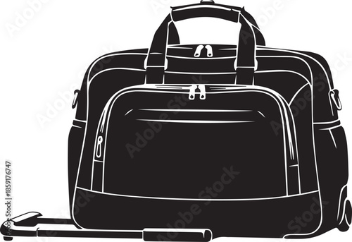 Travel bag with wheels and handle for journey and vacation
