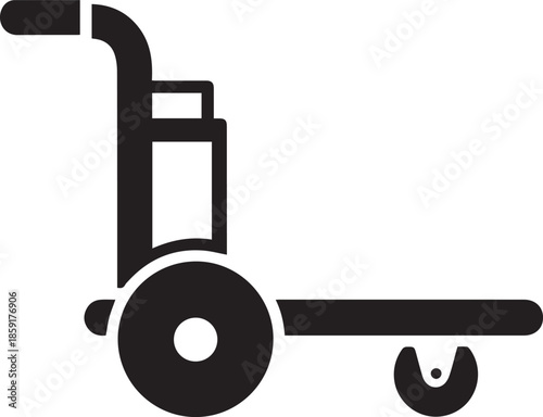 Hand truck dolly silhouette vector illustration isolated on background