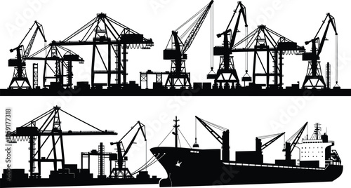 Christmas nativity scene with three wise men riding camels silhouette vector illustration, holy family in stable with baby Jesus, religious holiday graphic 