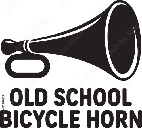 Old school bicycle horn vector silhouette illustration for vintage cycling accessory