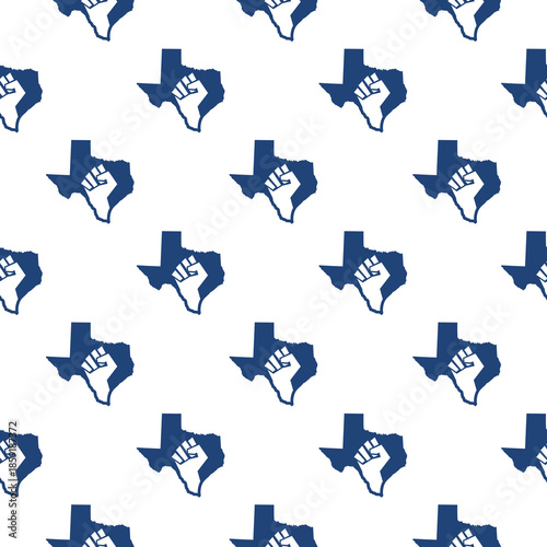 Texas protest seamless pattern isolated on white background