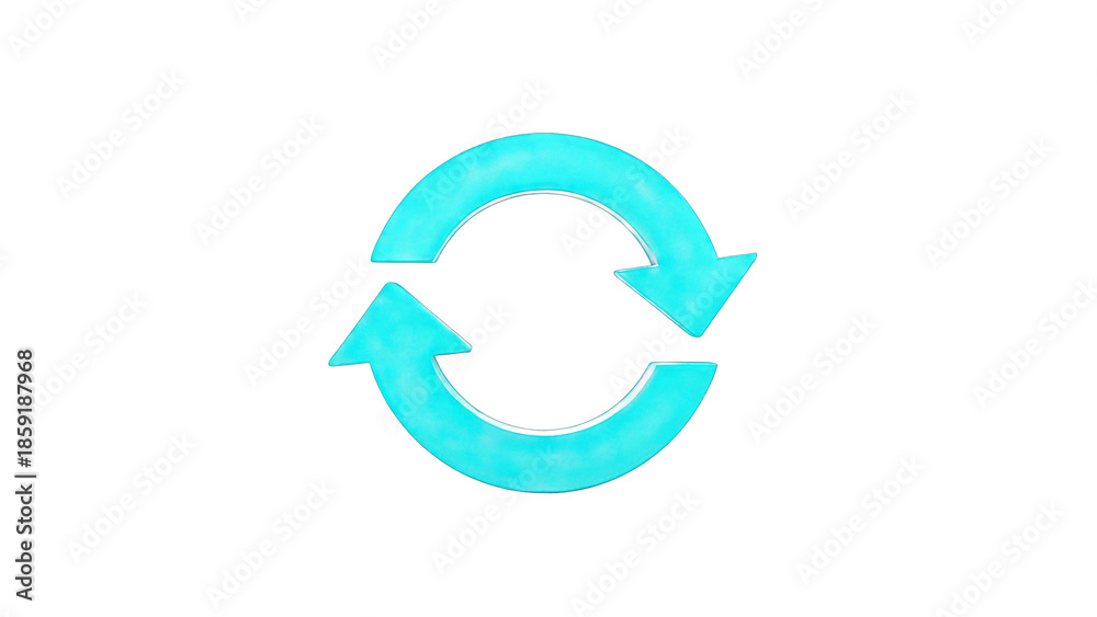Obraz premium Cyan Recycling Arrows Icon