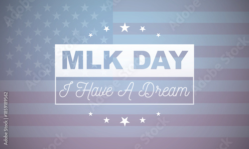 Martin Luther King Jr. Day. MLK. Third Monday in January. Holiday concept. Template for background, banner, card, poster with text inscription. Vector EPS10 illustration