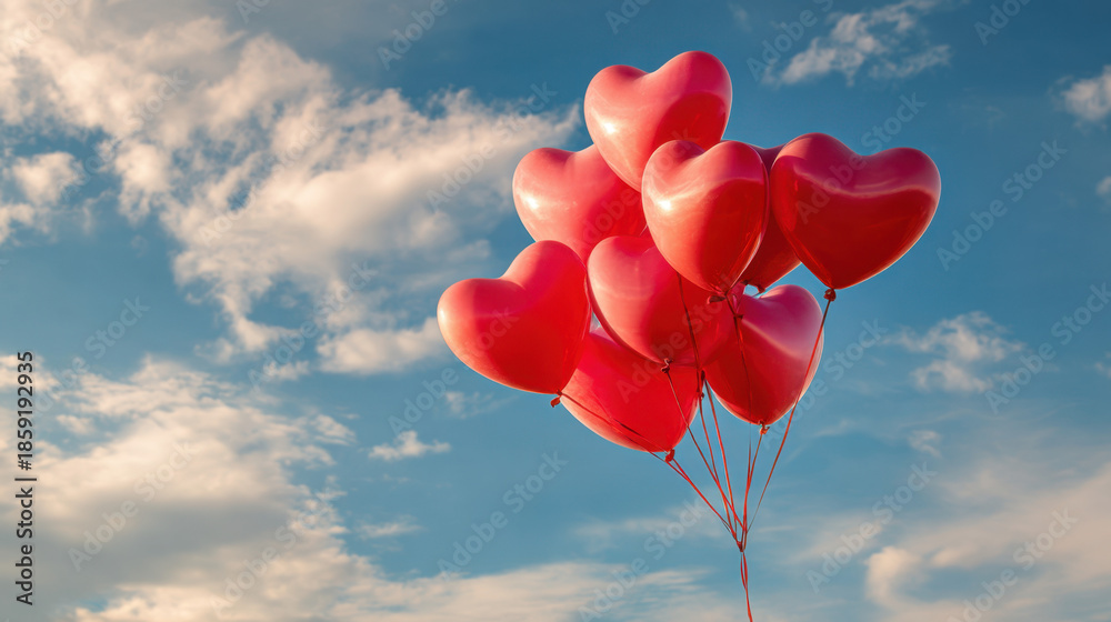 Fototapeta premium Pastel 3d hearts floating on a soft gradient background creating a romantic and dreamy atmosphere