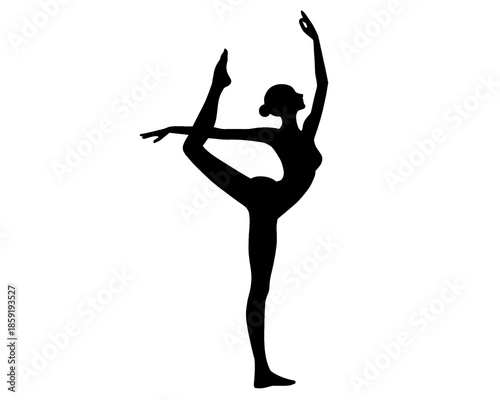 yoga woman silhouette, icon isolated on white background, type 3
