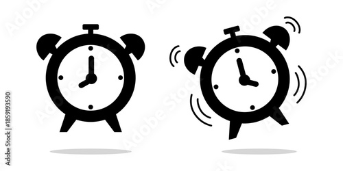 Alarm clock icon, Ringing alarm clock icon. For web design, templates, infographics and more. flat vector illustration design