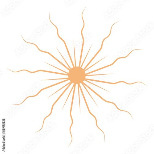 Stylized orange sun with rays