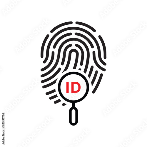 fingerprint scan with thin line magnifier.