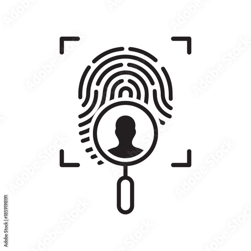 identity person with linear fingerprint. concept of detective people search