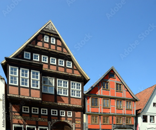 Historical Buildings in the Old Town of Stadthagen. Lower Saxony