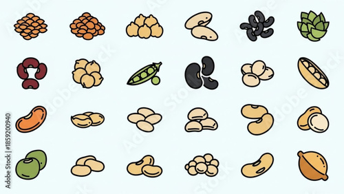 Assorted Legumes: A diverse assortment of legumes in a visually appealing arrangement, showcasing the vibrant colors and varied textures of nature's bounty.