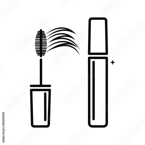 Mascara Brush and Tube Icon