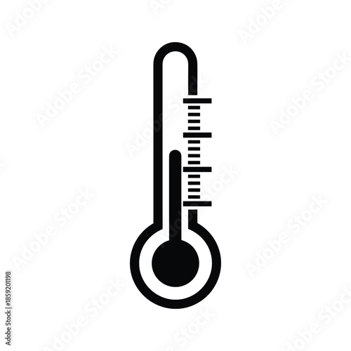 Black Thermometer Icon