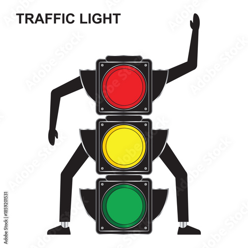 unique, awesome traffic light vector