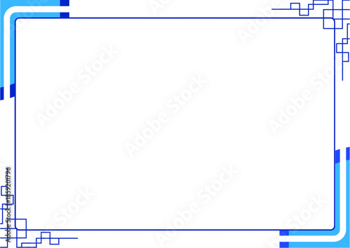 Classic certificate border with blue geometric corners and balanced layout, suitable for formal A4 certificates and official documents.
