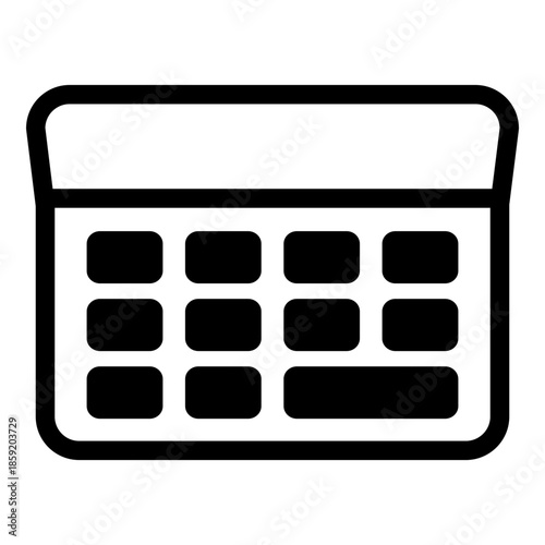 Simple black calculator icon graphic