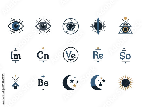 Collection of Mystical and Esoteric Symbols and Icons.