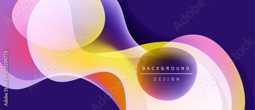 Abstract fluid shapes, vibrant colors blend. Modern design, dynamic composition, gradient effect creates visual interest. Background suitable for various projects.