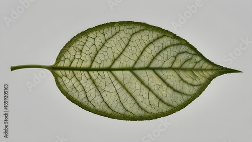 Single tree leaf ultrarealistic botanical with white background