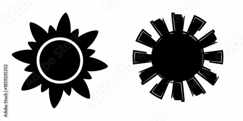 Abstract Floral vs Mechanical Sunburst Vector Design 