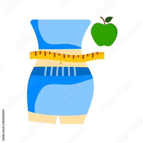 Weight loss icon on white background.