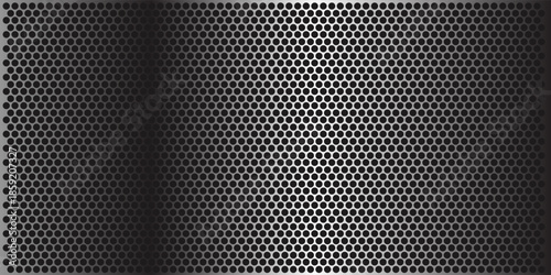 Grill mesh pattern with metal texture for speaker and micro hole background or seamless net by black grid and circle grate steel screen.