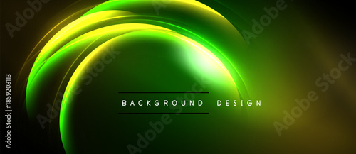 Abstract neon curves create dynamic background. Vibrant green, yellow hues blend seamlessly. Modern design evokes energy, movement.