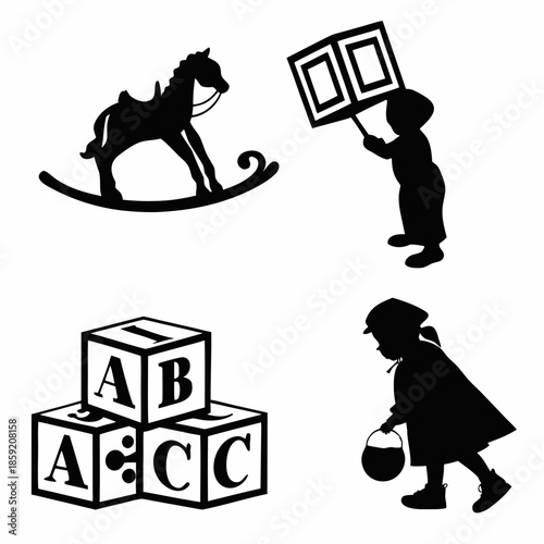 Children's playtime silhouettes