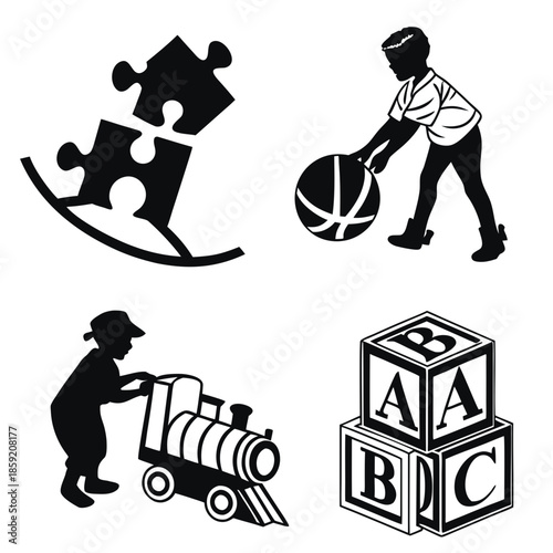 Children's playtime icons