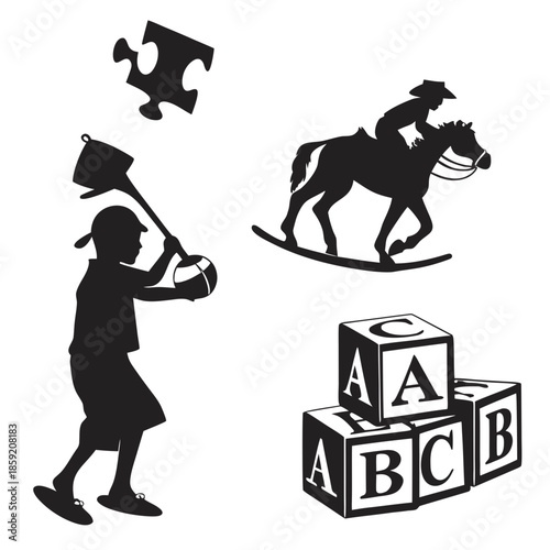 Children's playtime silhouettes